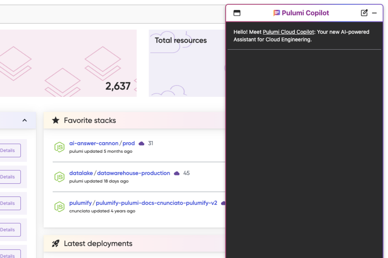 Pulumi Copilot – AI Chat Interface