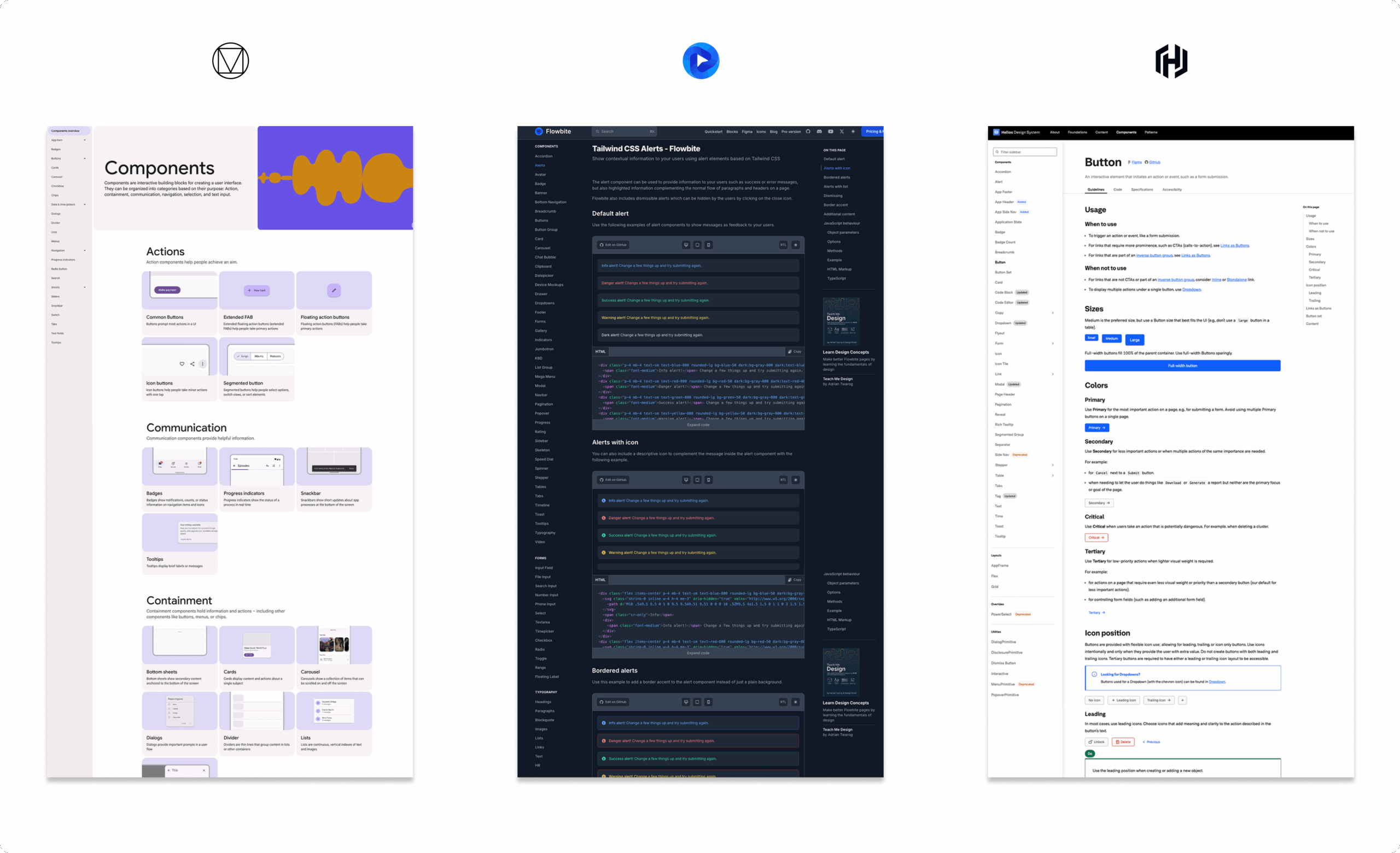 Design Systems used for inspiration