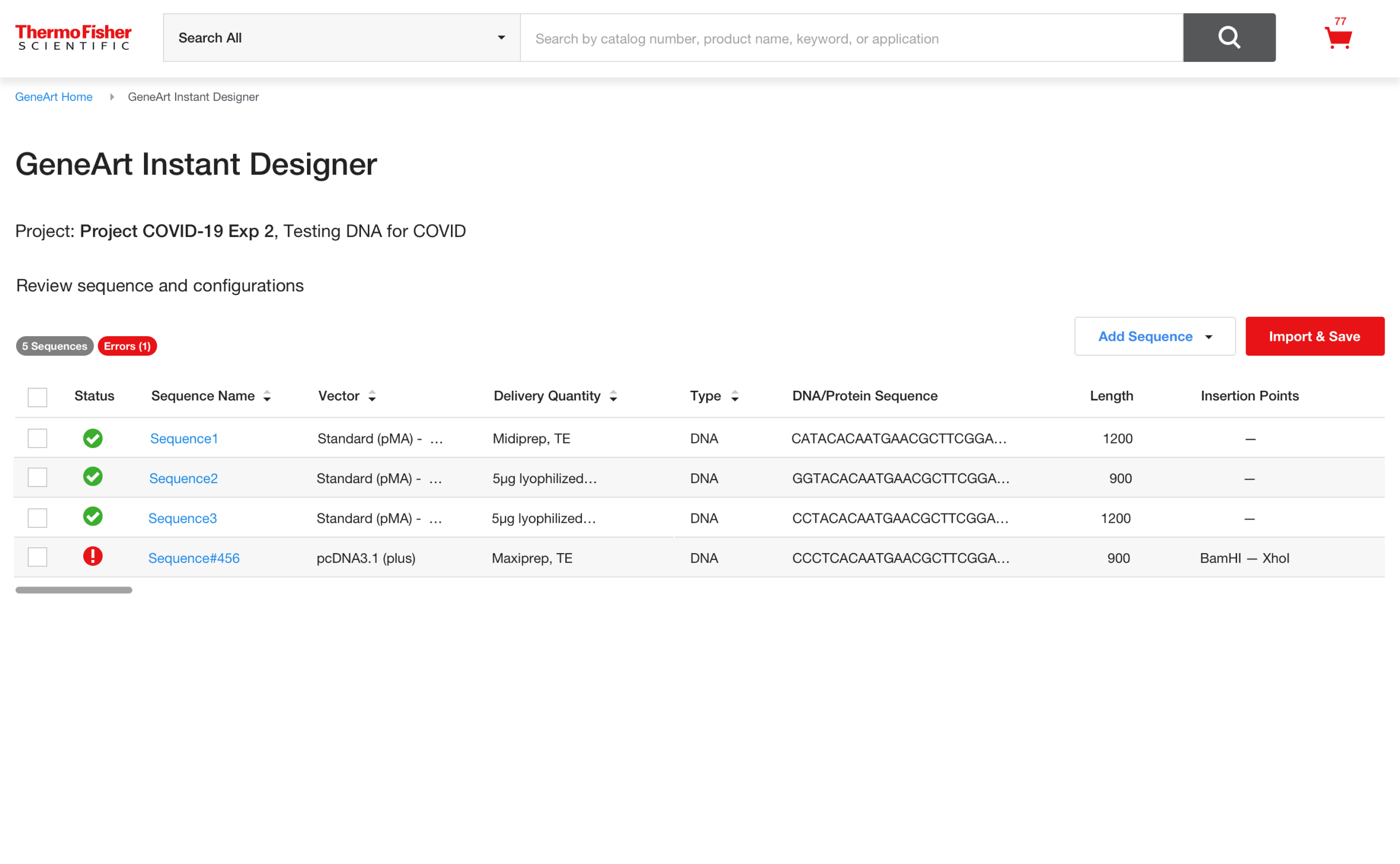 Pre-import screen