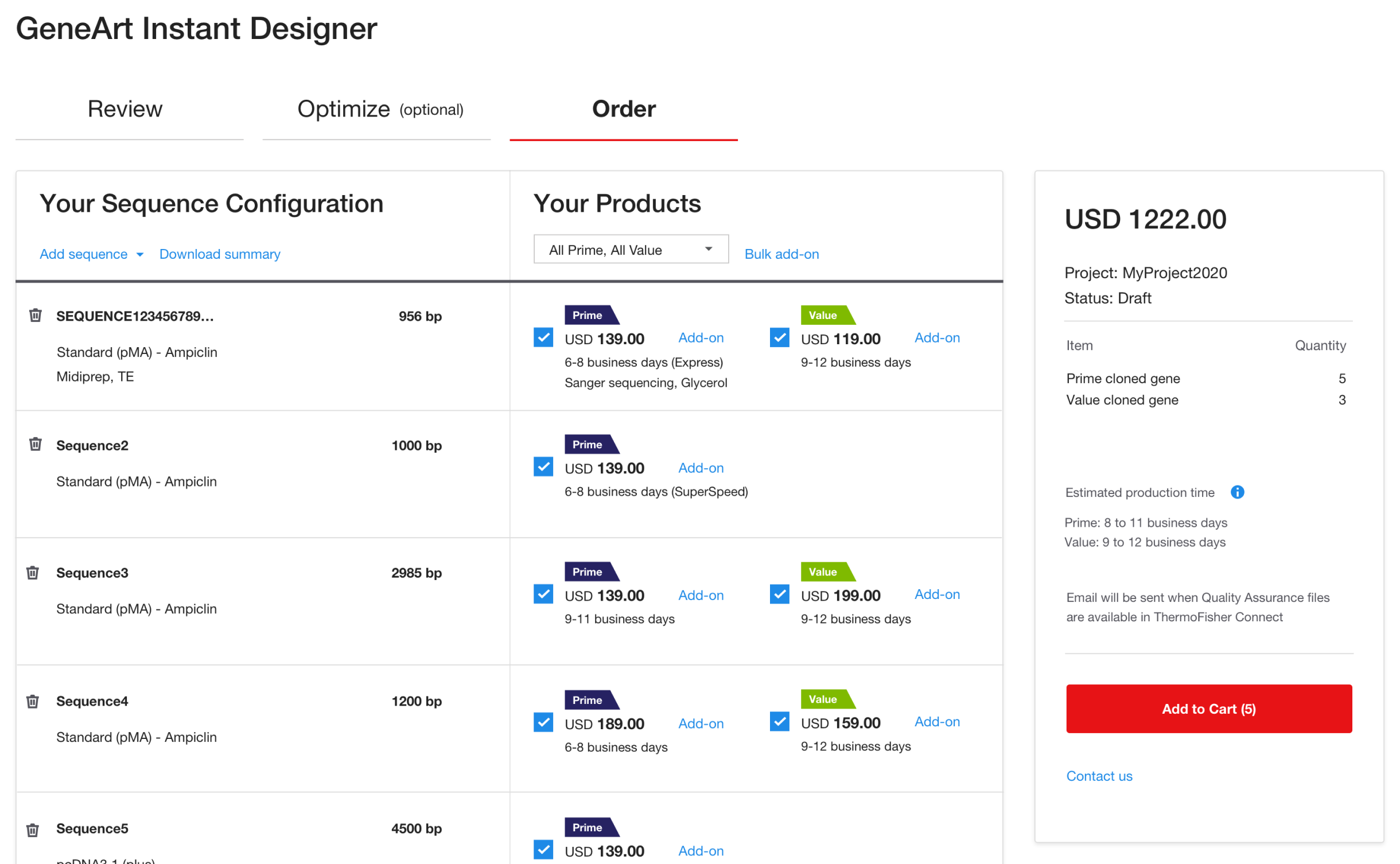 Order Screen