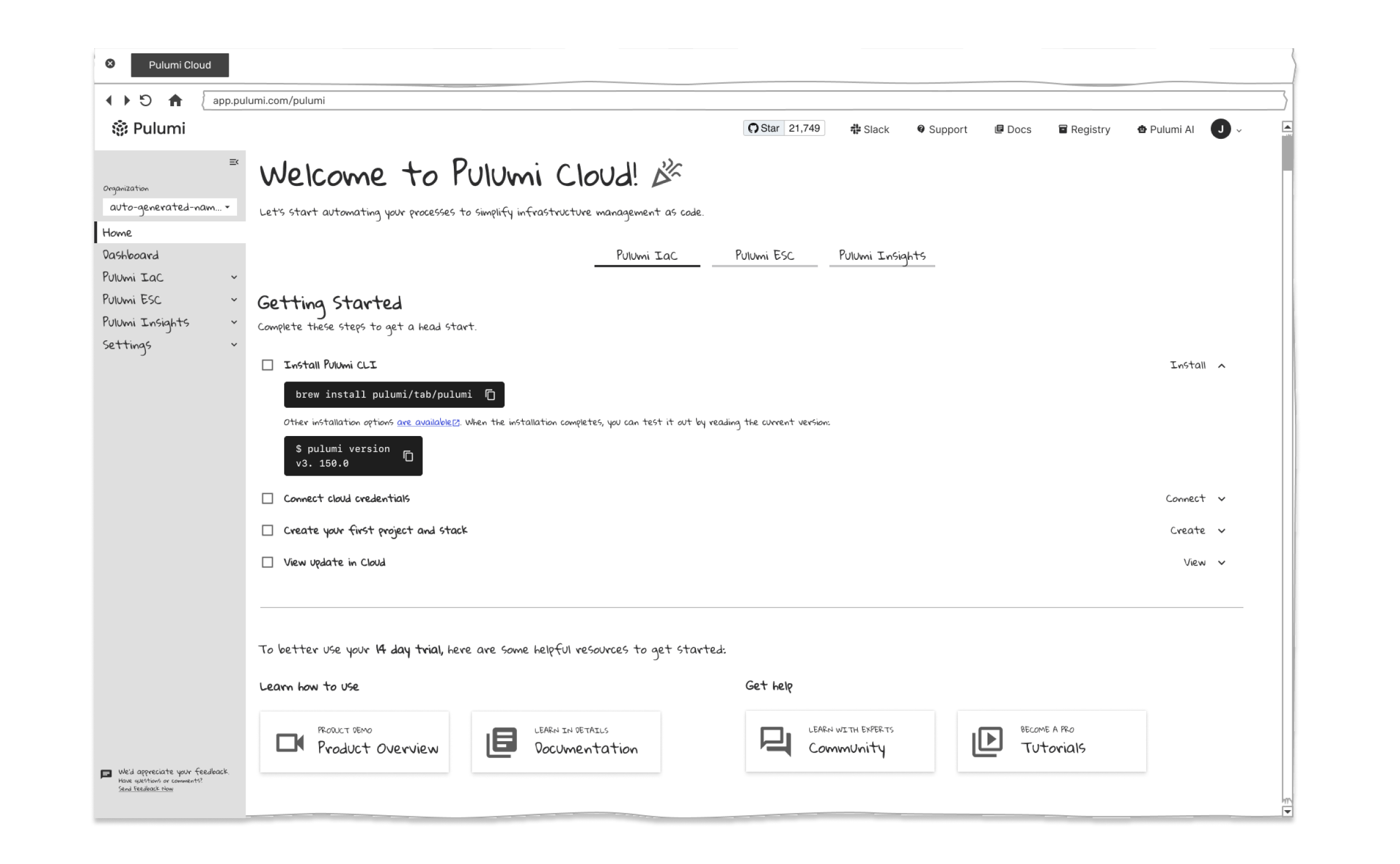 Wireframe: Getting Started