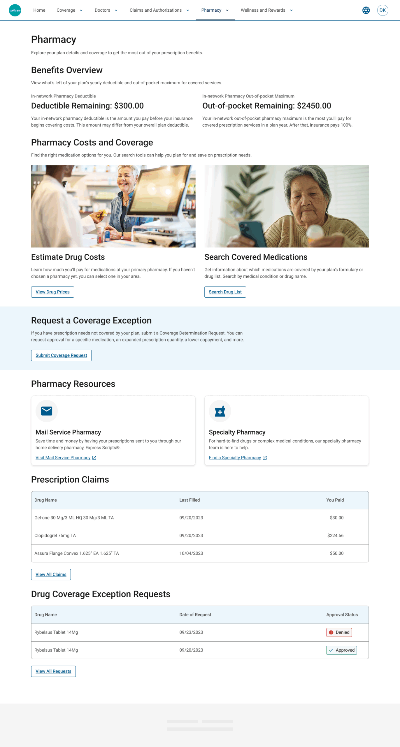 Pharmacy Overview Page - Final, Desktop version